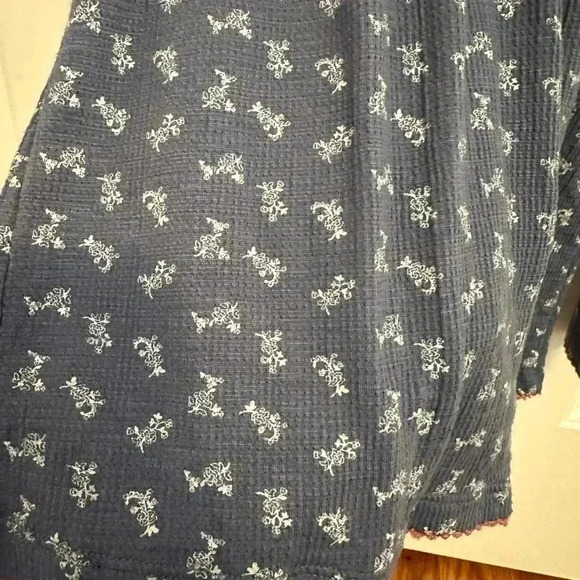 Matilda Jane JEMMA Peasant Top Girls 6 Blue Boho Floral Crochet Blouse - Picture 6 of 6